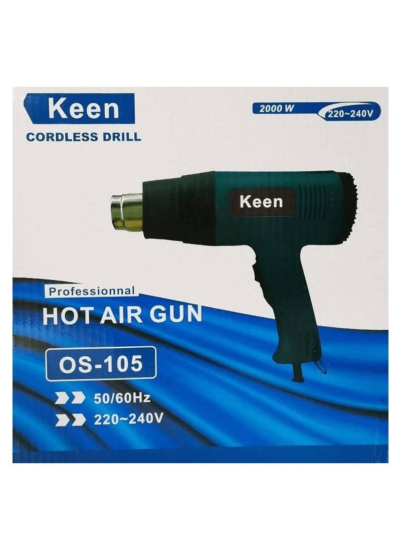 Keen Keen Heat Gun 2000W Multipurpose Heavy Duty,Dual Temperature Hot Air Gun Air Heating Gun 220-240V 50/60Hz- OS-105  - Image 5