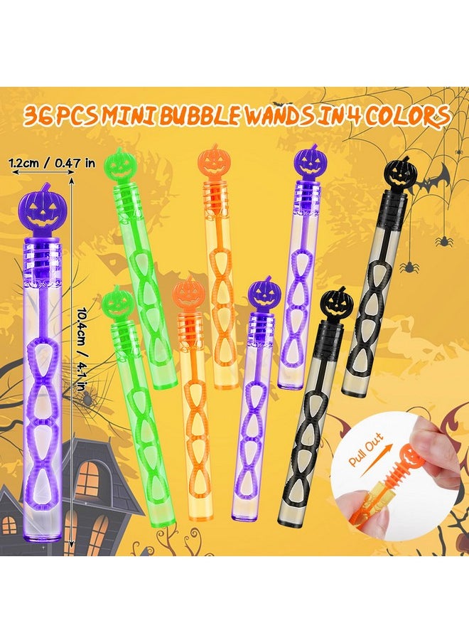 DERAYEE DERAYEE 36 Pack Halloween Bubble Wands for Kids Bulk, Pumpkin Mini Bubbles Party Favors Trick or Treat Toys for Boys Girls Halloween Goody Bag Filler, Treats Prizes, Classroom Awards  - Image 2