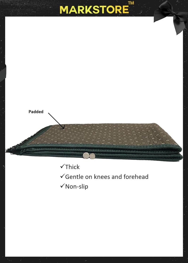 MARK STORE Prayer Mat Embossed Anti-Slip Velvet Top Prayer Rug for Umrah Hajj Ramadan 80 x 120 cm, Best Gift For Ramadan (Grey) - Image 4