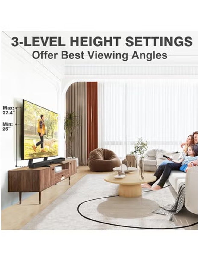 TIGER Universal Table Top TV Stand Mount for 27 30 32 37 40 43 47 50 55 60 65 Inch LCD LED Flat/Curved Screen TVs, Height Adjustable TV Legs, Strong TV Base Holds up to 88 lbs, Max VESA 800x500mm - Image 2