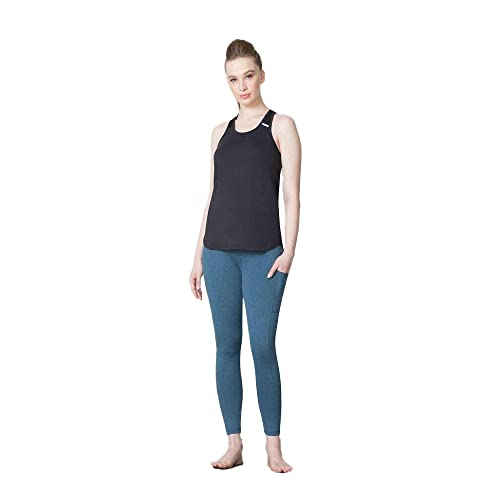 Van Heusen Women Proactive Snug Fit Snug Fit Yoga Pants - High Stretch, Moisture Wicking_88305_Ocean Blue_L - Image 1
