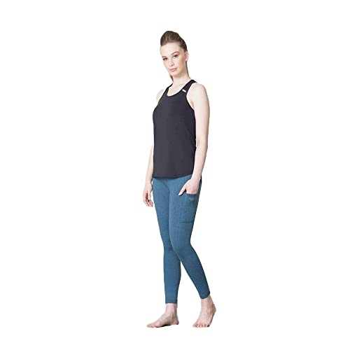Van Heusen Women Proactive Snug Fit Snug Fit Yoga Pants - High Stretch, Moisture Wicking_88305_Ocean Blue_L - Image 3