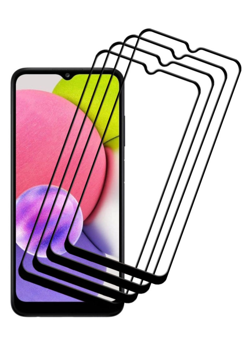 ACLIX 4 Pieces Antistatic ESD Dustproof Premium Quality High Definition Tempered Glass Screen Protector Designed For Samsung Galaxy A03s - Image 1