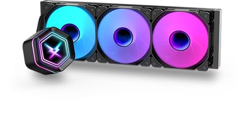 RUIX NC360 ARGB AIO CPU Liquid Cooler, 360mm High-Performance Water Cooling with High-Speed Ceramic Bearing Pump, 3X PWM ARGB Fans, Intel LGA 1851/1700/1200/115X/2011, AMD AM5/AM4 - Black - Image 1