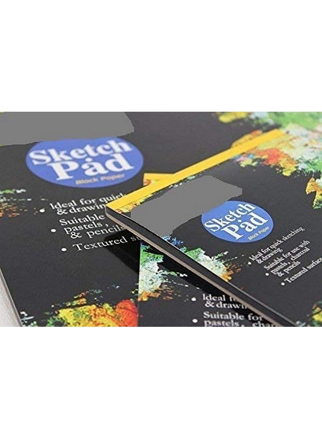 eS³kube 1 Book A4 Size 20 Pages 140 GSM Black Paper Drawing Pad Sketching Book with Hardback & 12pc Colorful Neon Glitter Gel Ink Pen Set for Artists - Image 5