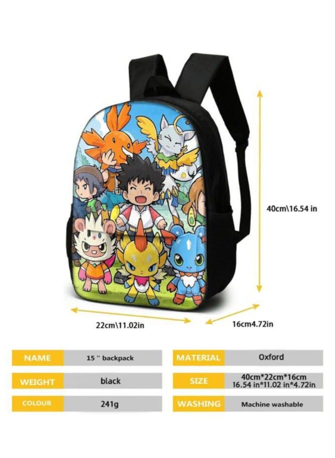Cartoon three-piece schoolbag with front pocket - 454  - Image 5