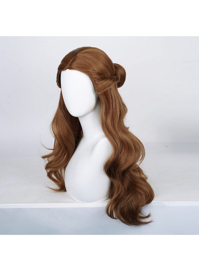 TSNOMORE Princess Cosplay Wig for Girls Long Light Brown Wavy Synthetic Hair with Braid Wig Cosplay Costume Carty Halloween Wig - Image 3