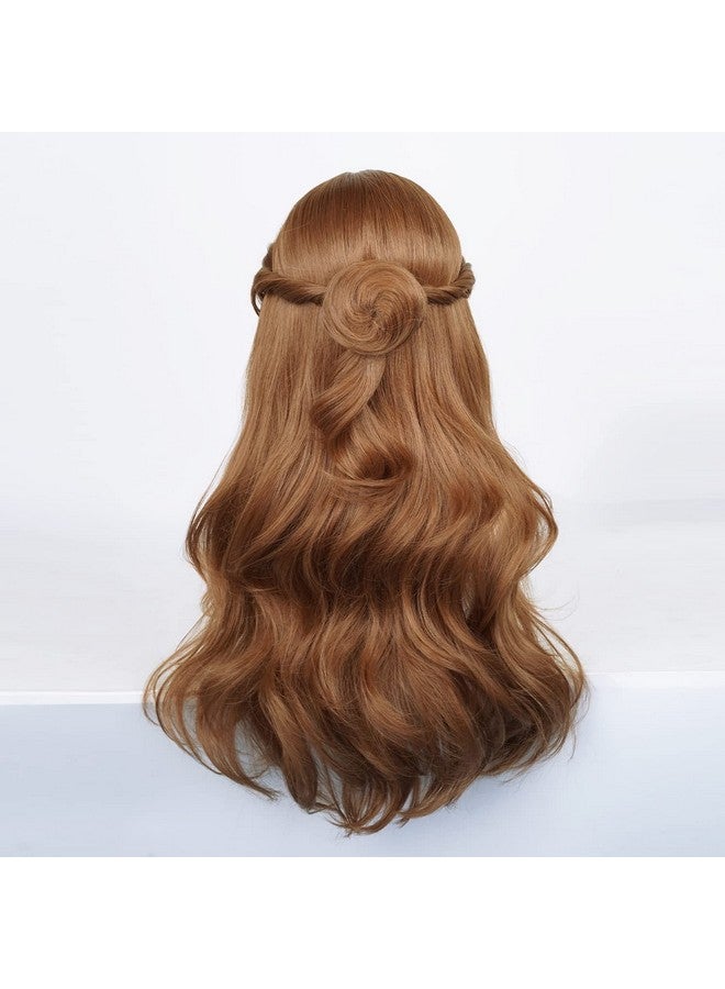 TSNOMORE Princess Cosplay Wig for Girls Long Light Brown Wavy Synthetic Hair with Braid Wig Cosplay Costume Carty Halloween Wig - Image 2