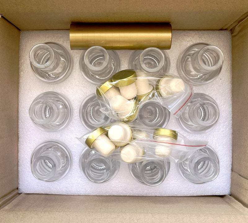 Kaachli Clear Glass Bottles 3 oz - 100ml [Pack of 12] for Wine Beverages Drinks Oil Vinegar Kombucha Beer Water Soda with Cork Stopper Airtight Lid - Image 2