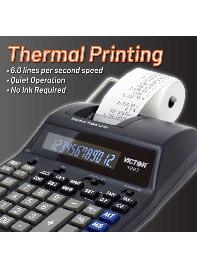 Victor Thermal Printing Calculator with Check & Correct – Fast, Ink-Free Printing, Large Screen, Smudge-Free Results for Office & Accounting - Image 2