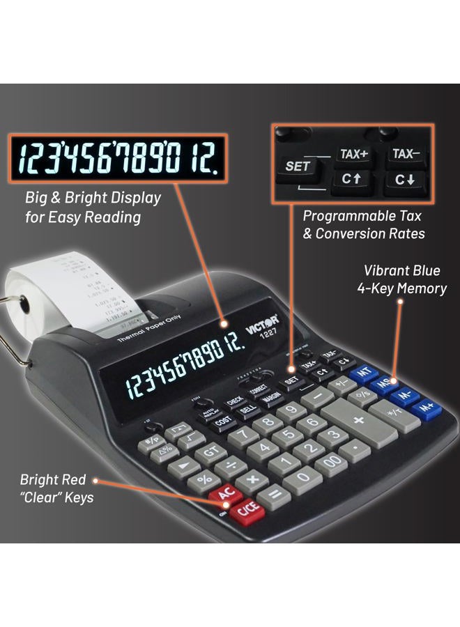 Victor Thermal Printing Calculator with Check & Correct – Fast, Ink-Free Printing, Large Screen, Smudge-Free Results for Office & Accounting - Image 4