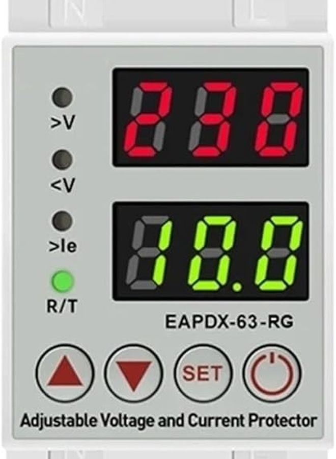 Voltage Current Relay 63A AC 230V Adjustable Over Under Voltage Protector Over Current Protection - Image 2