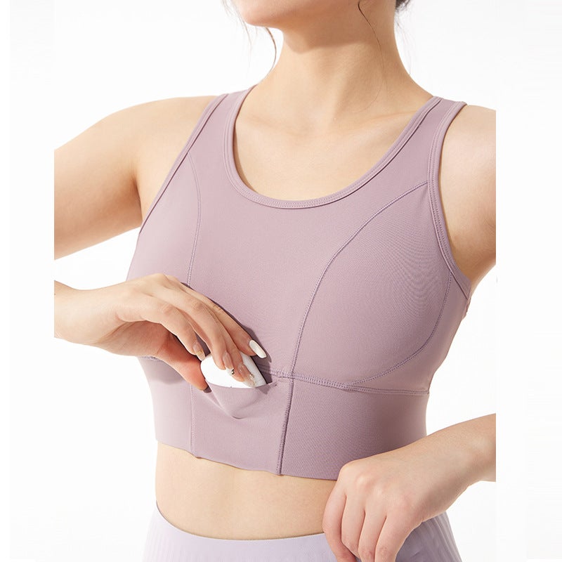 Women'S One-Piece High-Strength Shockproof Sports Underwear Plus Size Push Up Outdoor Fitness Bra Chubby Girl Yoga Vest - Image 4