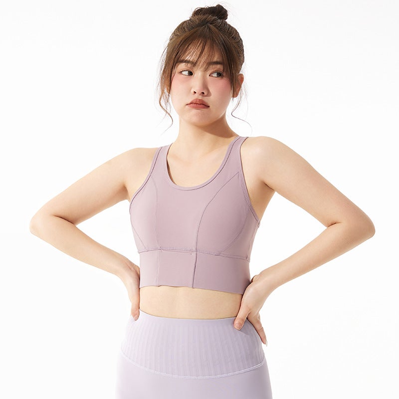 Women'S One-Piece High-Strength Shockproof Sports Underwear Plus Size Push Up Outdoor Fitness Bra Chubby Girl Yoga Vest - Image 5