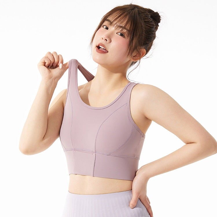 Women'S One-Piece High-Strength Shockproof Sports Underwear Plus Size Push Up Outdoor Fitness Bra Chubby Girl Yoga Vest - Image 3