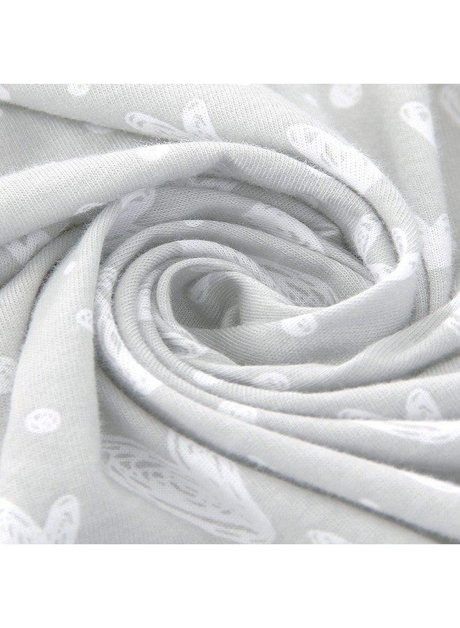 Biloban Bassinet Sheets Compatible with AirClub, GoFirst and MiClassic Bassinet Bedside Sleeper, 2 Pack,100% Jersey Knit Cotton Fitted Sheets, Mild Grey Hearts and White Stars Print - Image 4