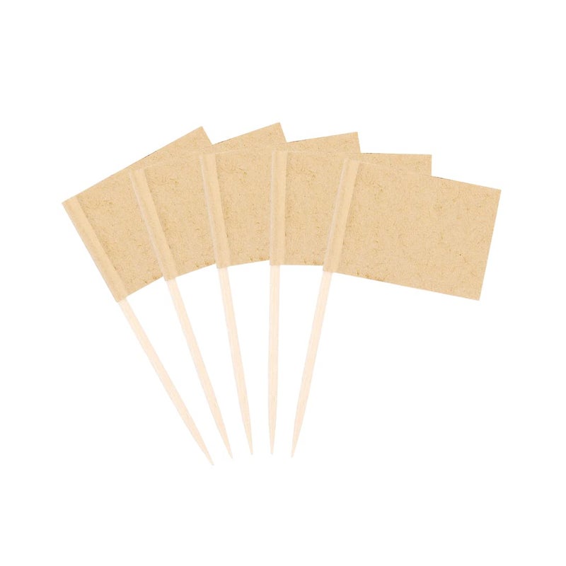100 Pieces Blank Toothpick Flags Cheese Markers Food Labels for Party Buffet Cheese Labels for Charcuterie Board Cocktail Picks for Appetizers Kraft