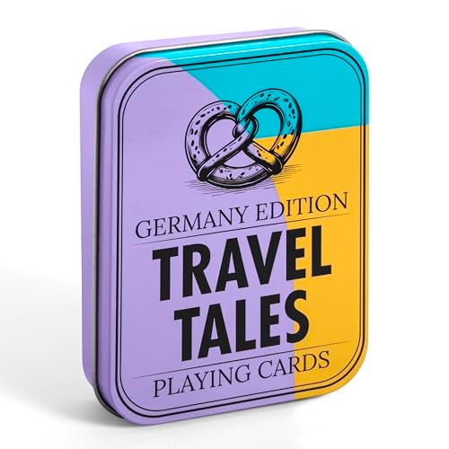 All7s Travel Tales Germany Edition Playing Cards with German Phrases Stunning Travel Photography Learn While You Play Poker Size Deck in Tin Case Gift for Travelers Language Lovers - Image 1