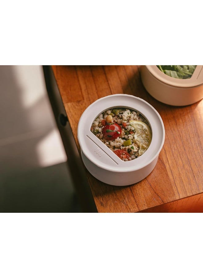 Orchid Fika Ceramic Food Storage Box Round 200Ml Airtight Porcelain Food Container With Lid Kitchen Storage Organizer Lunch Box Meal Prep Container Set Microwave Safe  - Image 2