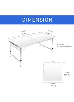 120*60cm Portable Lightweight Folding Camping Table, Aluminum Small Folding Table Portable with Handle, Adjustable Height for Picnic, Party, BBQ - pzsku/Z20AC88AC54D498883413Z/45/_/1736421147/7b79db58-d3ef-418c-bb63-8ee9aafee2ed