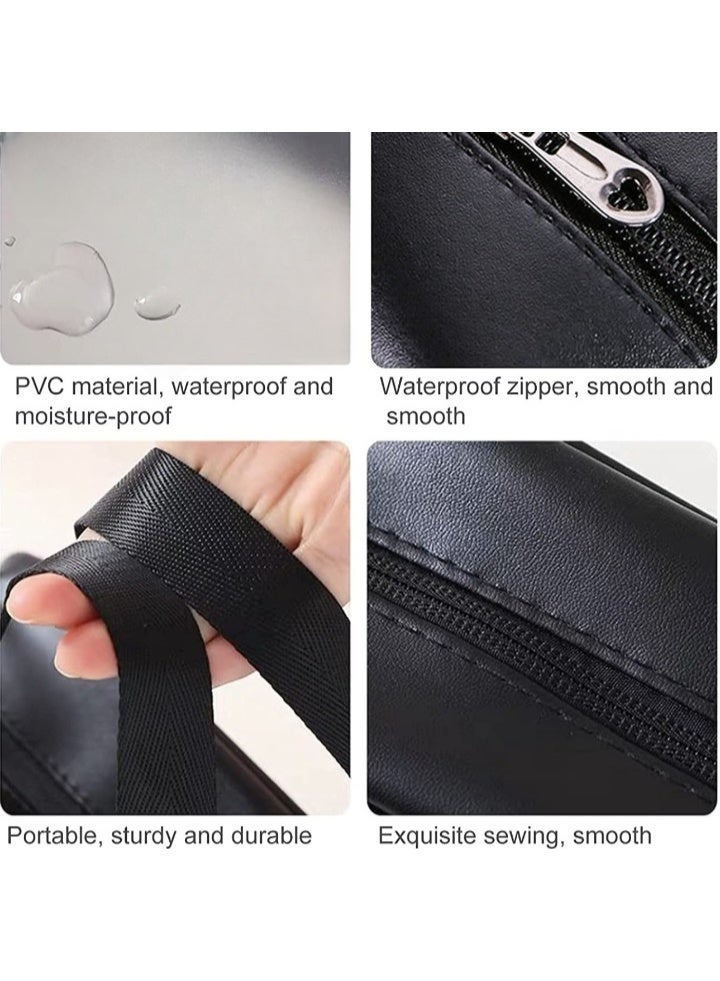 Lazer Premium Makeup Travel Pouch, Cosmetic Bag, Travel kit Pouch for Toiletries, Brushes and Cosmetics - Set of 3 - Washbag Pouch - Black - Image 5