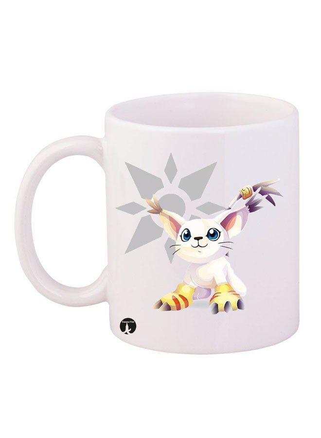 RKN Digimon Printed Mug White/Yellow/Red 12ounce - Image 1
