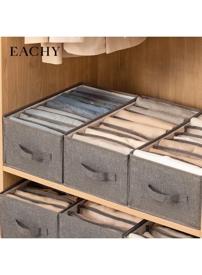 Eachy Clothes And Pants Storage Box, Wardrobe Organizer, Compartmentalized Denim Pants Storage Container, Dark Gray - 7 Compartments - Image 1