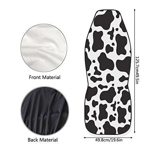 Dreaweet 2 Pcs Cute Cow Print Car Front Seat Covers,Cute Cow Pattern Auto Bucket Seats Protector Fit for SUV/Trucks/Sedans - Image 4