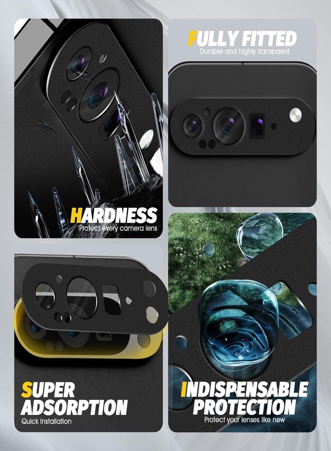 Orzero (2 Pack) Camera Lens Protector Compatible for Google Pixel 9 Pro (Not for XL/Fold Model) Protector de Cámera Premium Metal and Glass Precise Camera Cutouts High Definition Anti-Scratch (Black) - Image 3