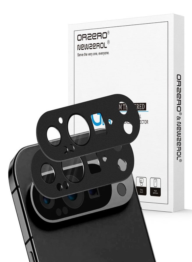 Orzero (2 Pack) Camera Lens Protector Compatible for Google Pixel 9 Pro (Not for XL/Fold Model) Protector de Cámera Premium Metal and Glass Precise Camera Cutouts High Definition Anti-Scratch (Black) - Image 1
