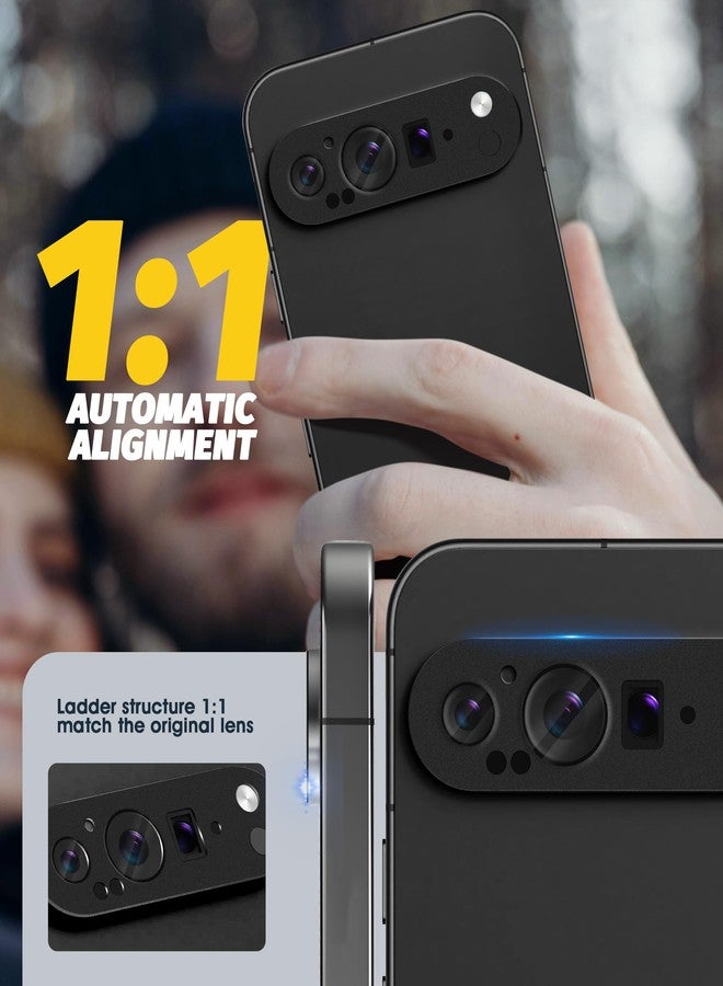 Orzero (2 Pack) Camera Lens Protector Compatible for Google Pixel 9 Pro (Not for XL/Fold Model) Protector de Cámera Premium Metal and Glass Precise Camera Cutouts High Definition Anti-Scratch (Black) - Image 4