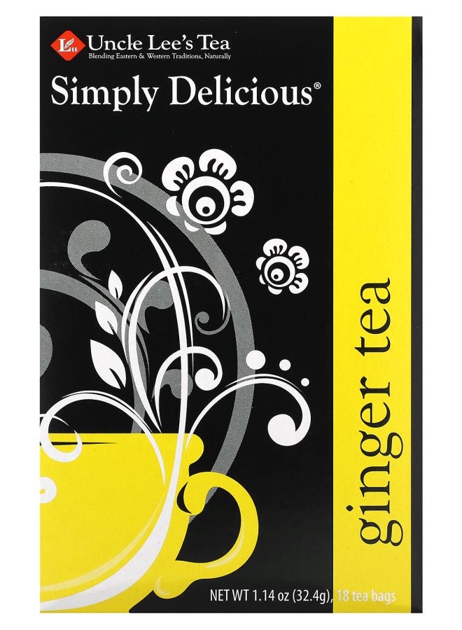 Uncle Lee's Tea Simply Delicious Ginger Tea  18 Tea Bags 1.14 oz (32.4 g)
