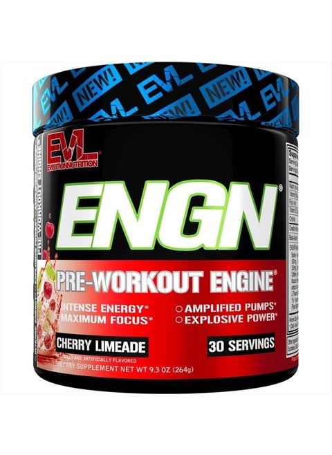 EVL Intense Pre Workout with Creatine - Pre Workout Powder Drink for Lasting Energy Focus and Recovery - ENGN Energizing Pre Workout for Men with Beta Alanine Caffeine and L Theanine - Cherry Limeade