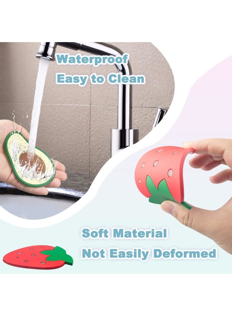 SOLARAE حامل أكواب دائري من السيليكون، حامل أكواب فواكه ملون، حوامل أكواب سيليكون ملونة، حوامل فواكه غير قابلة للانزلاق، حوامل أكواب لحماية الطاولة (9 قطع) - Image 3