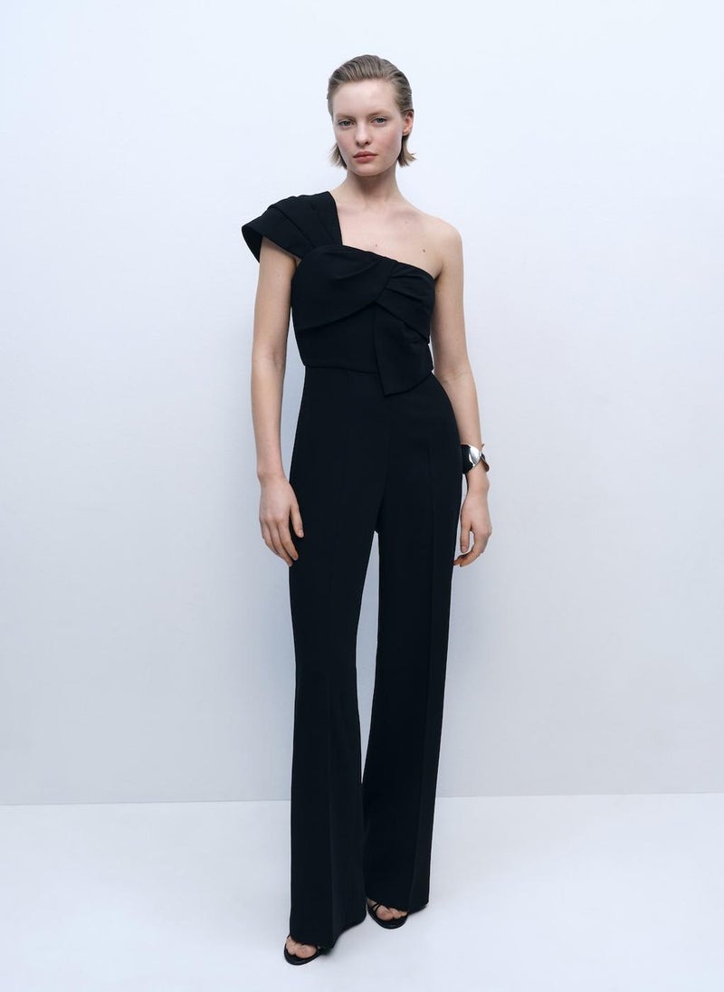 MANGO Long Draped Neckline Jumpsuit  - Image 1