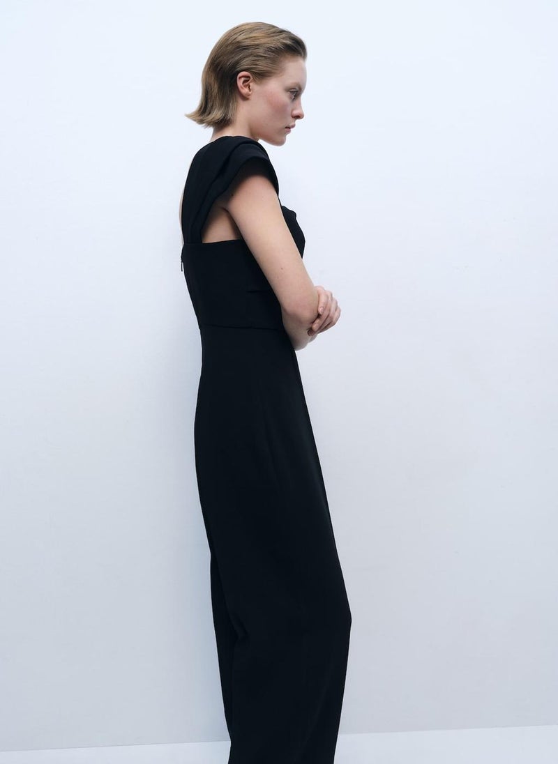 MANGO Long Draped Neckline Jumpsuit  - Image 3