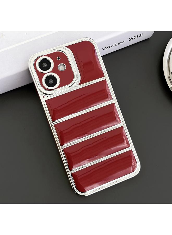 S-TOP Case For iPhone 12 Electroplated Silver Edge Eiderdown TPU Phone Case - Image 1