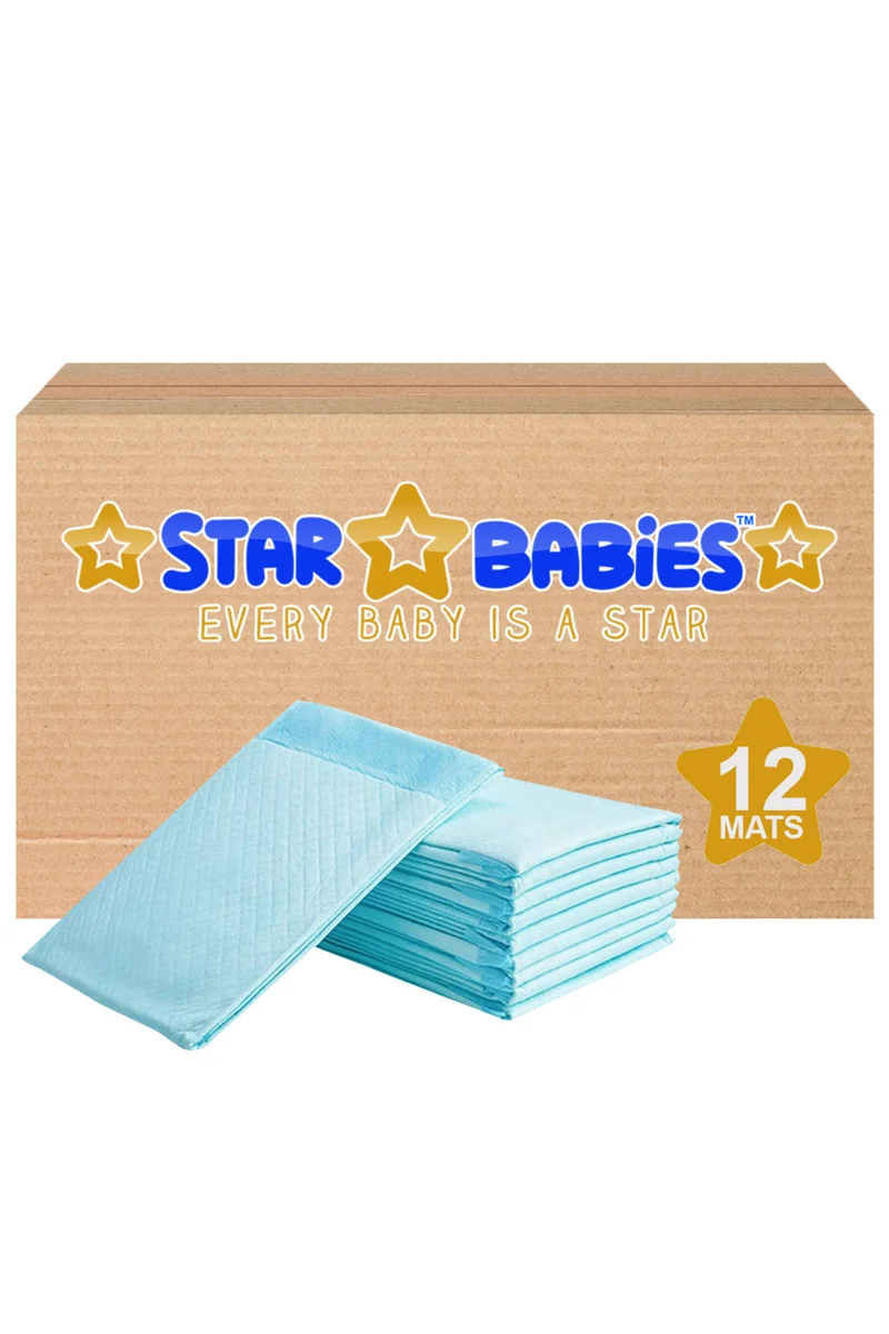 STAR BABiES Star Babies Pack Of 12 Disposable Changing mats (45x60cm) Large, - Blue