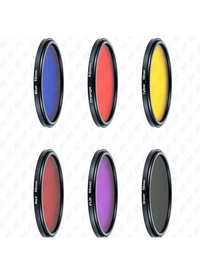 SLR Camera Full Color Filter 52586777 Yellow Orange Red Green Blue Purple Full Color Round Filter Diving Balance Piece-Color:6-piece Complimentary 6-piece Filter Bag Lens Cover-Dimensions:105mm (customized) - Image 3