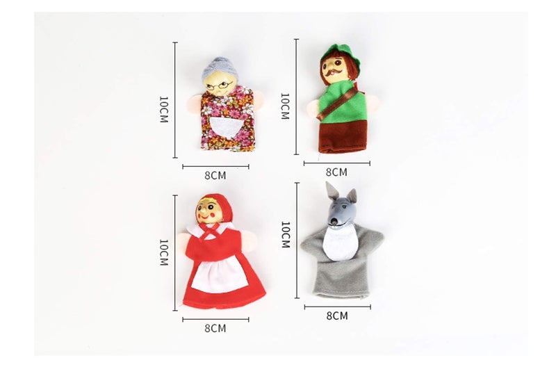 DIY-SCIENCE Little Red Riding Hood Finger Puppet StorytellingToy for Toddlers Kids, Cartoon Puppets Costume for Parent Child Interaction Classroom Role Playing Theater - Image 3