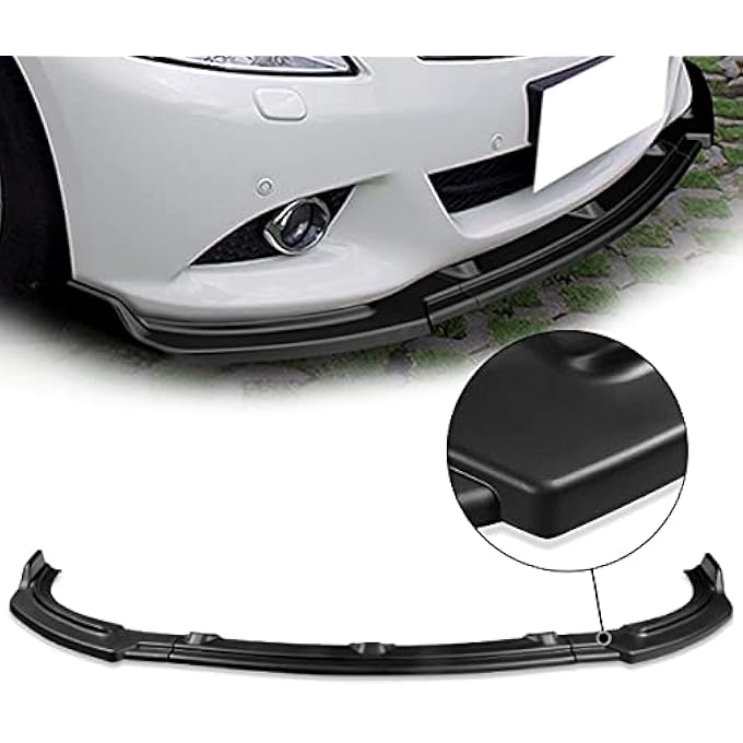 DNA MOTORING 2-PU-525 شفة صدام أمامي مات بلاك ABS بتصميم J متوافقة مع 10-13 إنفينيتي G37 سيدان - Image 5