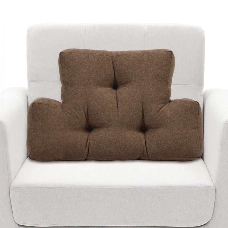 TANYOO Back Pillow for Recliner Lumbar Support Pillow Soft and Fluffy Back Support Cushion Thick Lumbar Cushion for Chairs ReclinersSofa Couch and Bed for Pain Relief Brown - Image 3