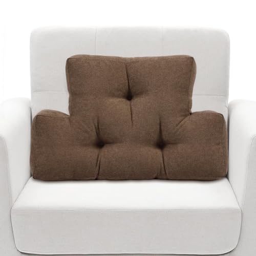 TANYOO Back Pillow for Recliner Lumbar Support Pillow Soft and Fluffy Back Support Cushion Thick Lumbar Cushion for Chairs ReclinersSofa Couch and Bed for Pain Relief Brown - Image 1