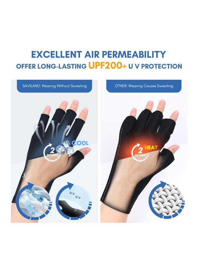 SAVILAND UV Gloves for Nails: Professional UPF200+ UV Gloves for Gel Manicures Anti UVA & UVB 999+ Gloves for Gel Nail Lamp Fingerless UV Light Gloves for Gel Nails Prevent Hands from UV Harm (Black) - Image 5