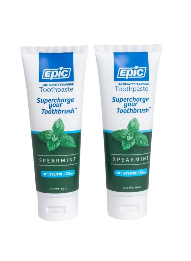 Epic Dental 31% Xylitol Toothpaste, Spearmint, 4.9 Ounce (Pack of 2) - Image 1