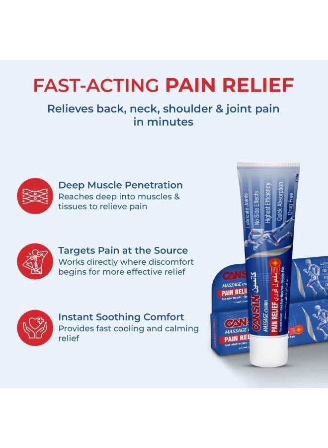 ستار CANSIN Massage Cream Pain Relief 100 جم – كريم تدليك موضعي للراحة - Image 3