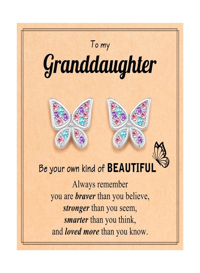 UPROMI Hypoallergenic Silver Butterfly Earrings for Girls 8 12 10 9 11 Year Old Birthday Christmas Graduation Gifts Easter Basket Stuffers for Tween Girl Trendy Stuff Jewelry Granddaughter Gifts from Grandma - Image 1