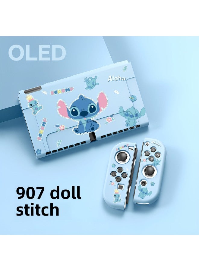 Switch Oled Protective Shell TPU Soft Shell Manufacturer Split Protective Cover OLED Color Shell Manufacturer-Product Color:907 Dolls-TPU Soft Case-OLED - Image 1
