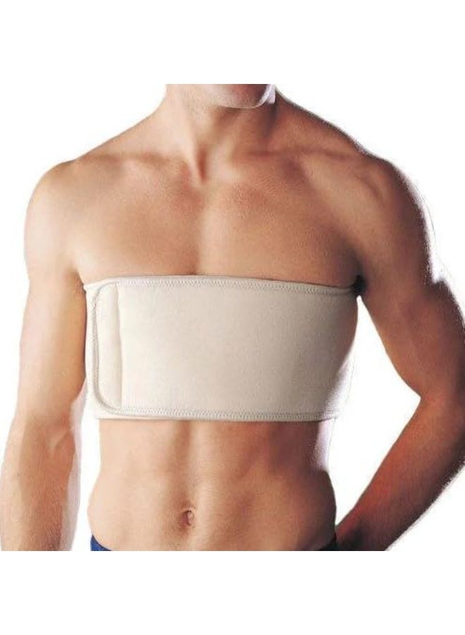 حزام دعم الضلوع المرن والمريح - مشد طبي لدعم الضلوع المصابة والمكسورة - خامة مسامية تسمح بالتهوية - لون بيج - للرجال والنساء - مقاس: كبير (L) - Image 1