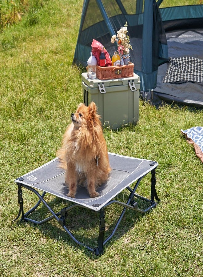 TIMBER RIDGE Outdoor Dog Bed, Cooling Elevated Dog Bed Portable Raised Pet Bed with Breathable Mesh, Foldable Dog Cot for Indoor & Outside, Grey - Image 1